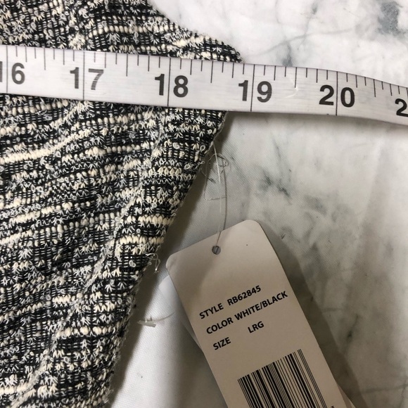 Signature by Robbie Bee Black White Silver Tweed Dress Size L NWT - Picture 4 of 6